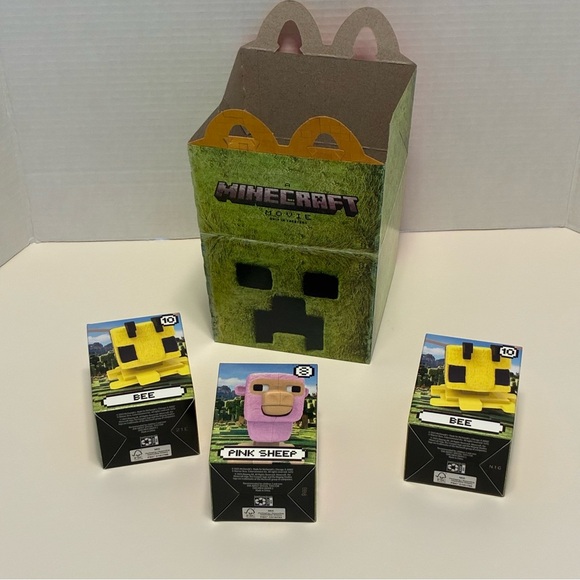 McDonald's | Toys | Minecraft Bee And Pink Sheep Figures From Mcdonalds ...